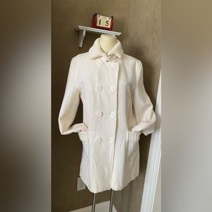 575 brand Wool blend Woman's Double Breasted Pea Coat. Ivory. Size S